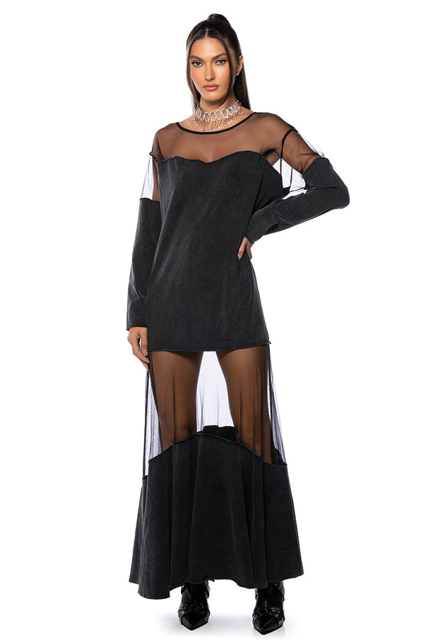 BLANK SPACE MESH MAXI DRESS