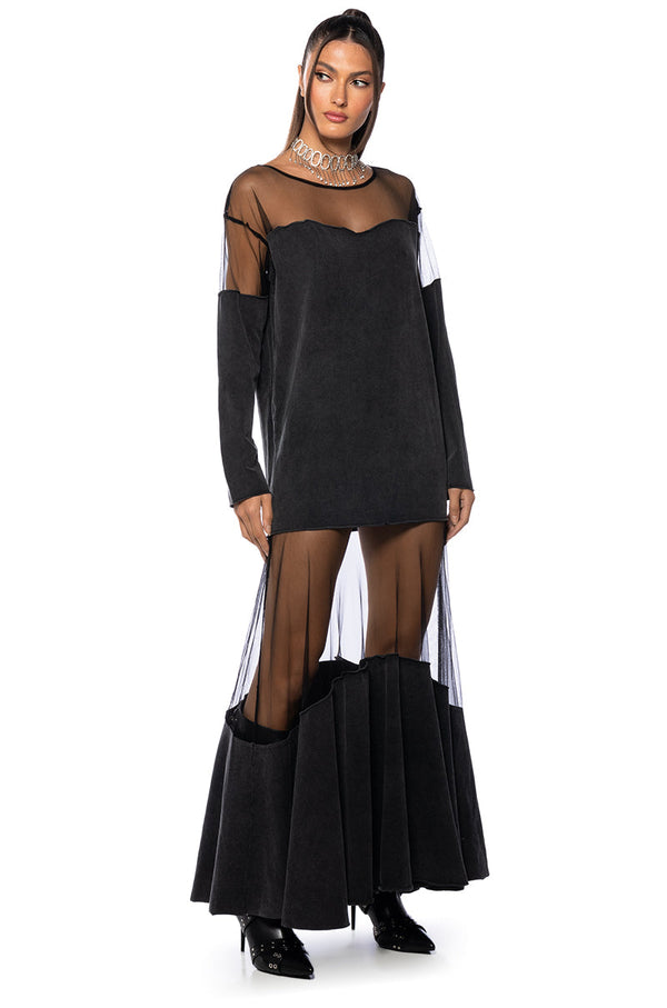 BLANK SPACE MESH MAXI DRESS