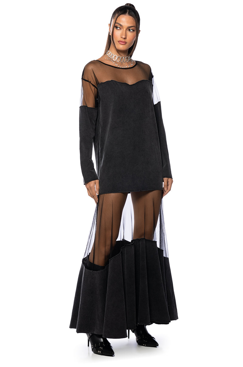 BLANK SPACE MESH MAXI DRESS