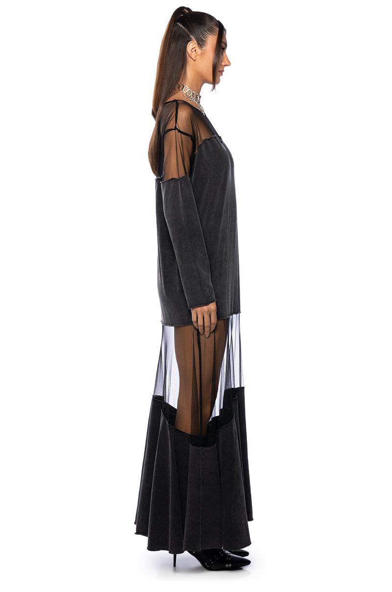 BLANK SPACE MESH MAXI DRESS