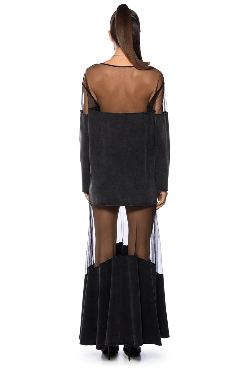 BLANK SPACE MESH MAXI DRESS