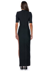 AMELIA TURTLENECK BODYCON MAXI DRESS