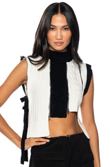 BLIND FOR YOUR LOVE ZIPPER DETAIL SLEEVELESS SWEATER