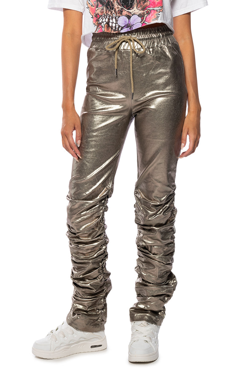 BLINDING LIGHTS PU METALLIC PANT