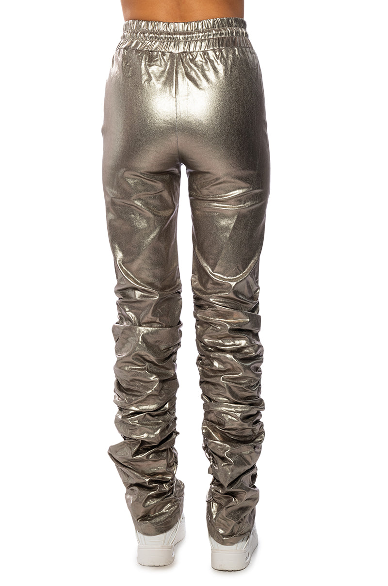 BLINDING LIGHTS PU METALLIC PANT