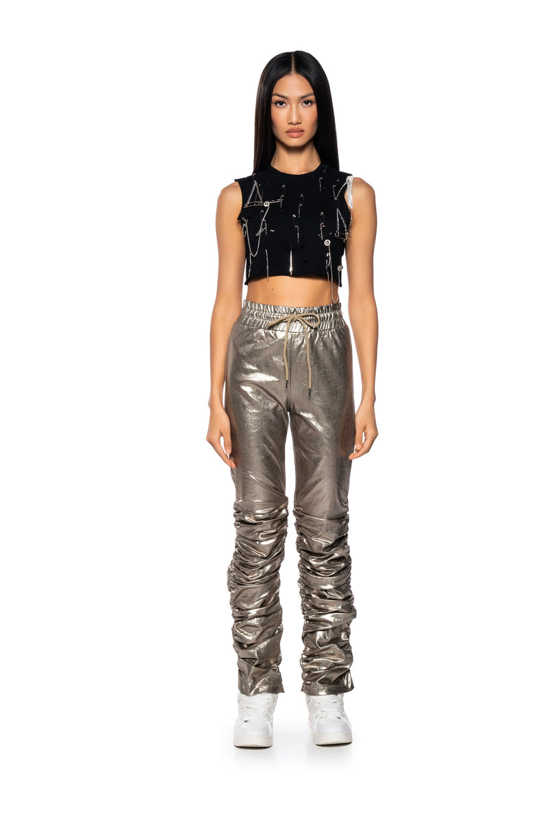BLINDING LIGHTS PU METALLIC PANT