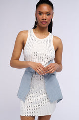 BLING IS BETTER MINI DENIM BELT SKIRT