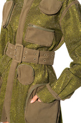 BLINGED OUT CARGO MINI DRESS