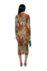 BLOOMING AT MY OWN PACE LONG SLEEVE MIDI DRESS