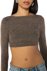 BOARDWALK MINERAL WASH LONG SLEEVE BABY TEE