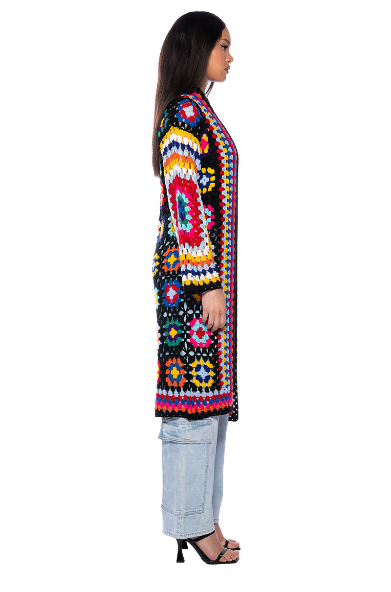 BOBBI FLORAL WOVEN CARDIGAN