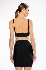 BODIED COLORBLOCK BANDAGE MINI DRESS