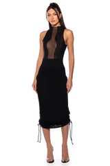 BODY LINES MESH MOCK NECK BODYSUIT