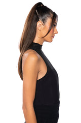 BODY LINES MESH MOCK NECK BODYSUIT