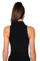 BODY LINES MESH MOCK NECK BODYSUIT