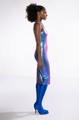 BODYWORK SLEEVELESS METALLIC BODYCON MIDI DRESS