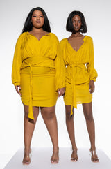 BOHO VIBES RUCHED MINI DRESS
