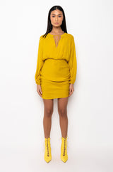 BOHO VIBES RUCHED MINI DRESS