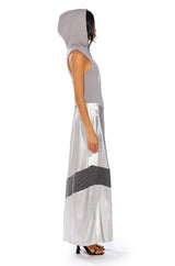 BONDI PATCHWORK HOODED MAXI DRESS