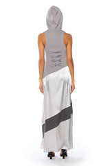 BONDI PATCHWORK HOODED MAXI DRESS
