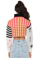 BONJOUR GRAPHIC TURTLENECK SWEATER