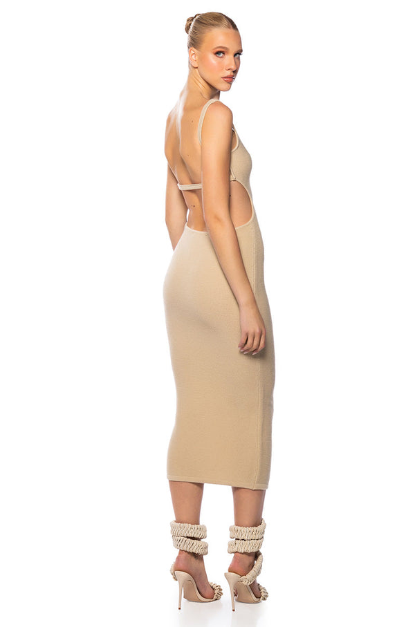 DAINA OPEN BACK MIDI DRESS