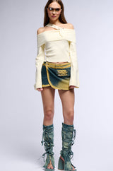 BOUJEE GIRL OFF THE SHOULDER ZIPPER SWEATER TOP