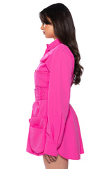 NIKKI UTILITY LONG SLEEVE MINI DRESS