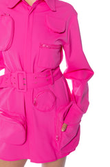 NIKKI UTILITY LONG SLEEVE MINI DRESS