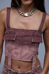 BRAWNWYN OMBRE DENIM TOP
