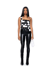 BREAK MY SOUL ASYMMETRICAL ONE SHOULDER PU TOP