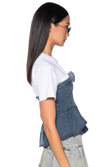 BREATHE ME IN DENIM CORSET TSHIRT