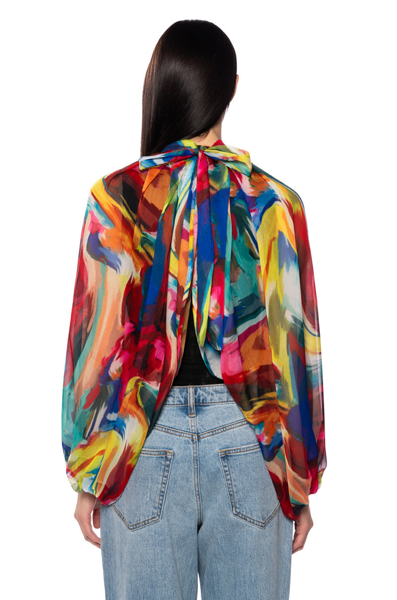 BREEZY NIGHTS PATTERNED BLOUSE