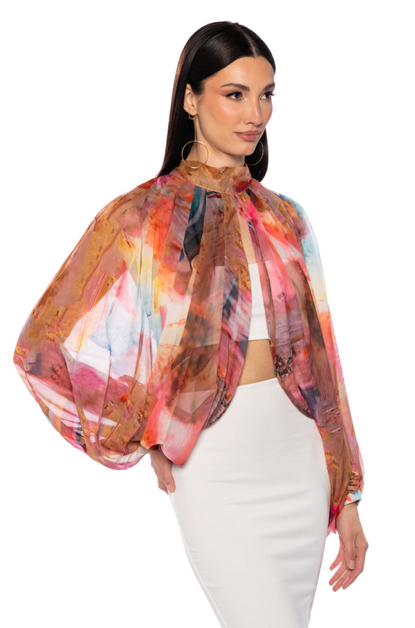 BREEZY NIGHTS PATTERNED BLOUSE