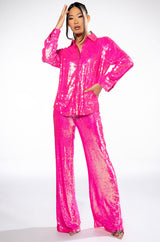 BRIGHT BRIGHT PINK SEQUIN SHIRT