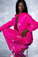 BRIGHT BRIGHT PINK SEQUIN SHIRT
