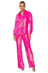 BRIGHT BRIGHT PINK SEQUIN SHIRT