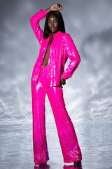 BRIGHT BRIGHT PINK SEQUIN SHIRT