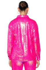 BRIGHT BRIGHT PINK SEQUIN SHIRT