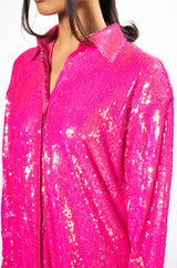 BRIGHT BRIGHT PINK SEQUIN SHIRT