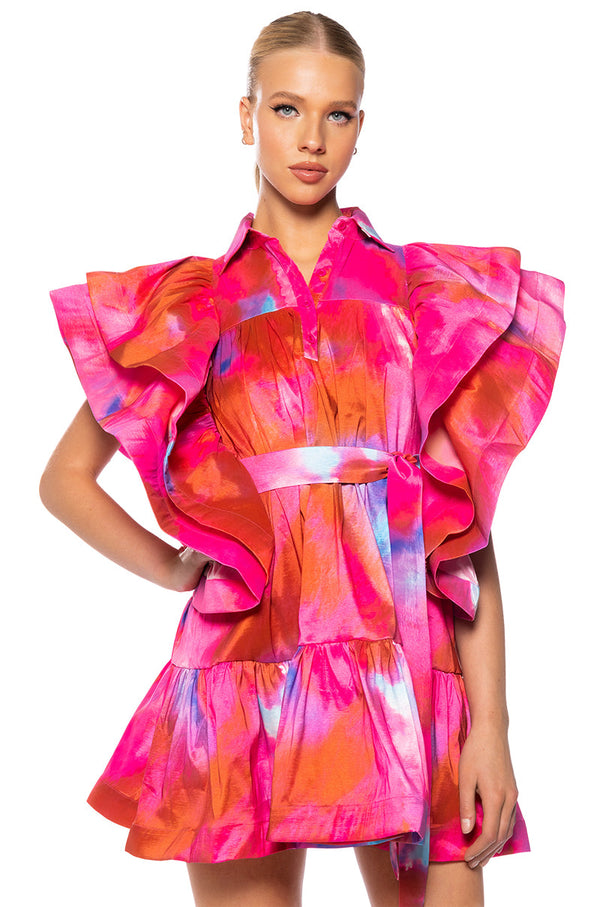 BRING THE SUMMER TIE FRONT MINI DRESS