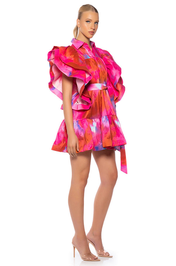 BRING THE SUMMER TIE FRONT MINI DRESS