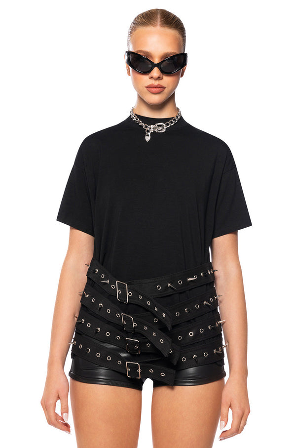 STORM BUCKLE DETAIL OVERSIZED T SHIRT
