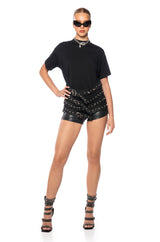 STORM BUCKLE DETAIL OVERSIZED T SHIRT