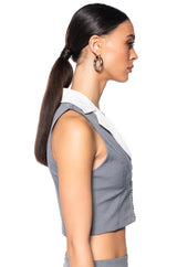 BRITNEY COLLARED VEST TOP