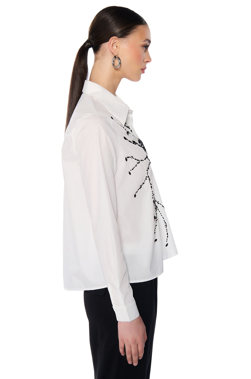 BROKEN HEARTED LONG SLEEVE POPLIN SHIRT