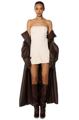 BROOKE PLEATED MINI DRESS