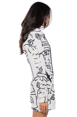 BROOKLYN ABSTRACT SCUBA SWEATSHIRT DRESS