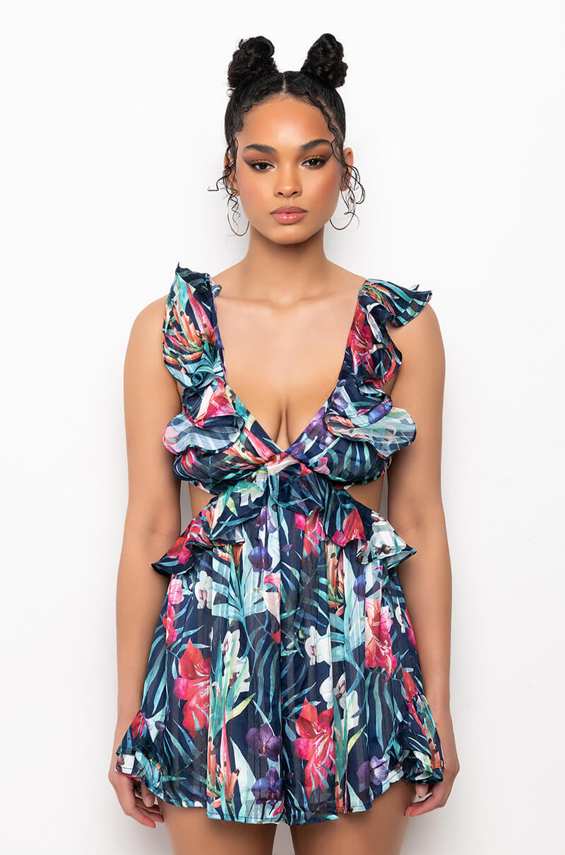 BRUNCH ALERT RUFFLE MINI DRESS