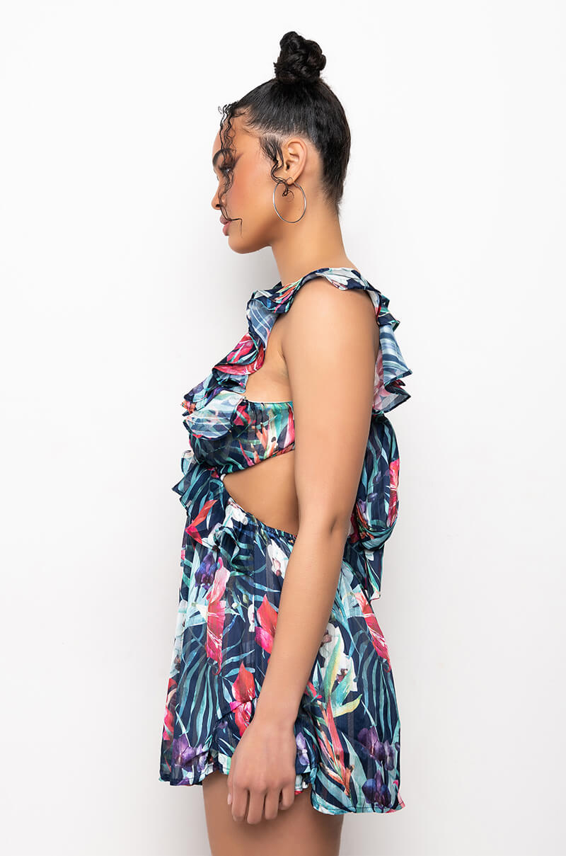 BRUNCH ALERT RUFFLE MINI DRESS